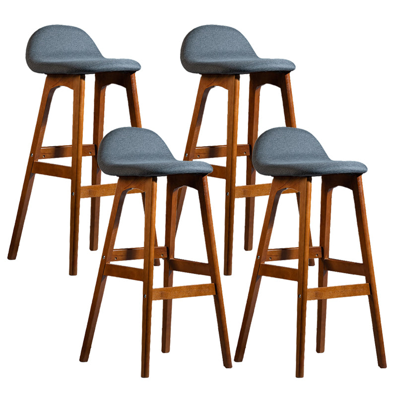 Contemporary 29-inch Upholstered Barstool Rubberwood Footrest Home Stool