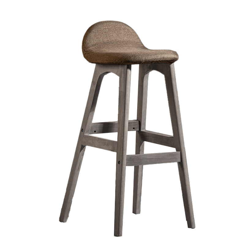 Contemporary 29-inch Upholstered Barstool Rubberwood Footrest Home Stool