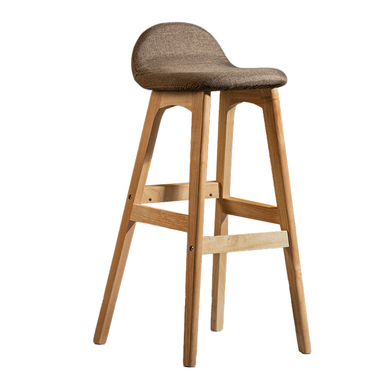 Contemporary 29-inch Upholstered Barstool Rubberwood Footrest Home Stool