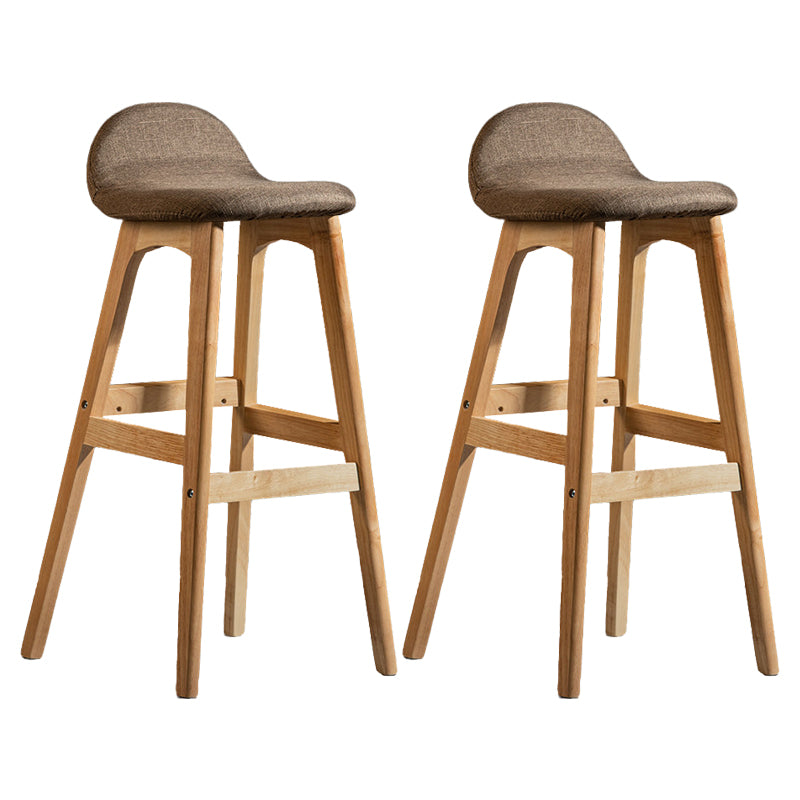 Contemporary 29-inch Upholstered Barstool Rubberwood Footrest Home Stool