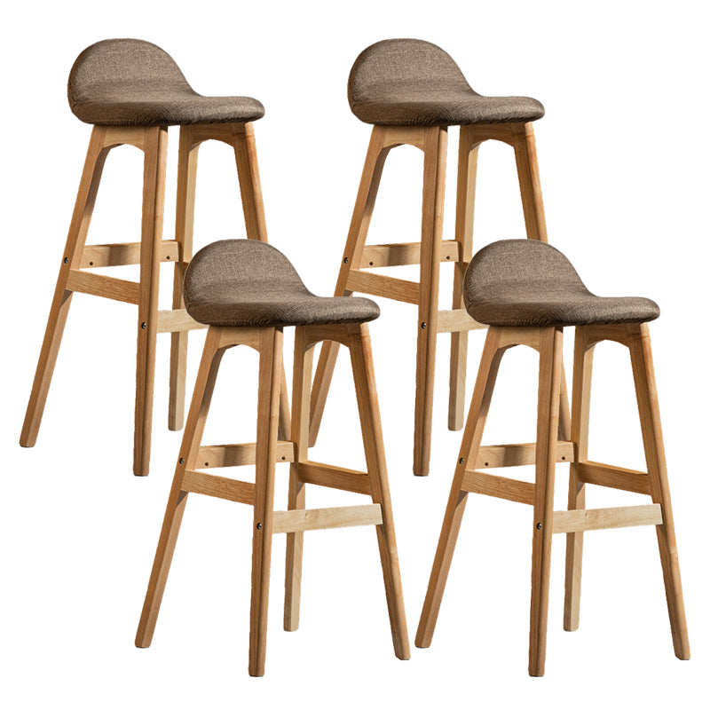 Contemporary 29-inch Upholstered Barstool Rubberwood Footrest Home Stool