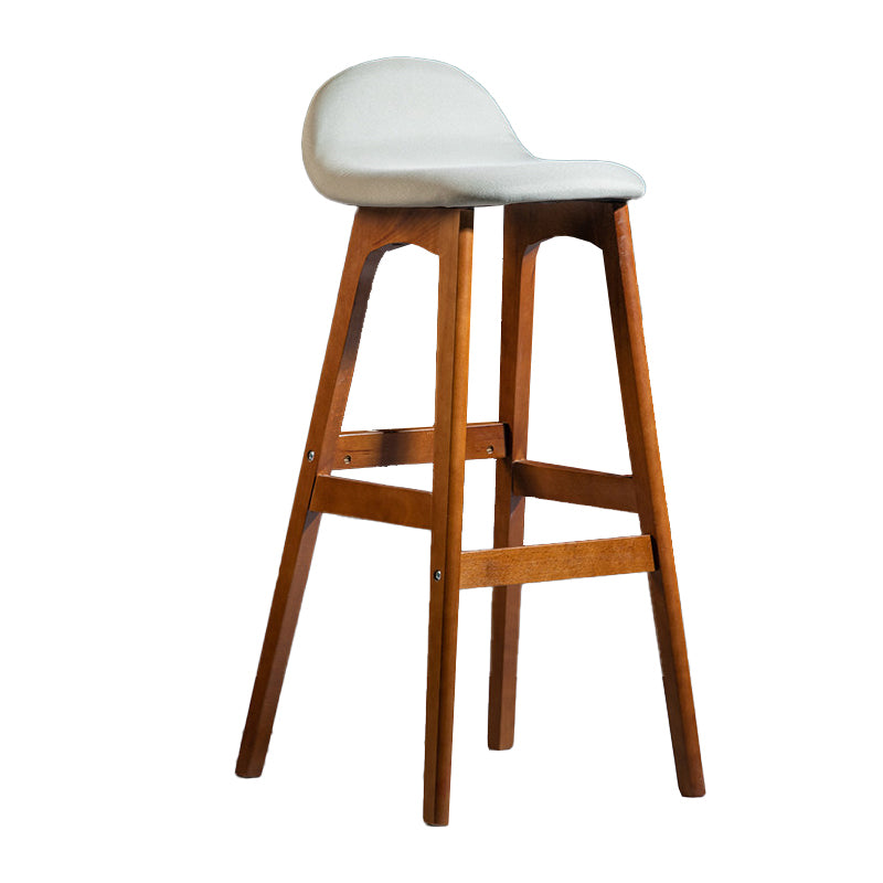Contemporary 29-inch Upholstered Barstool Rubberwood Footrest Home Stool