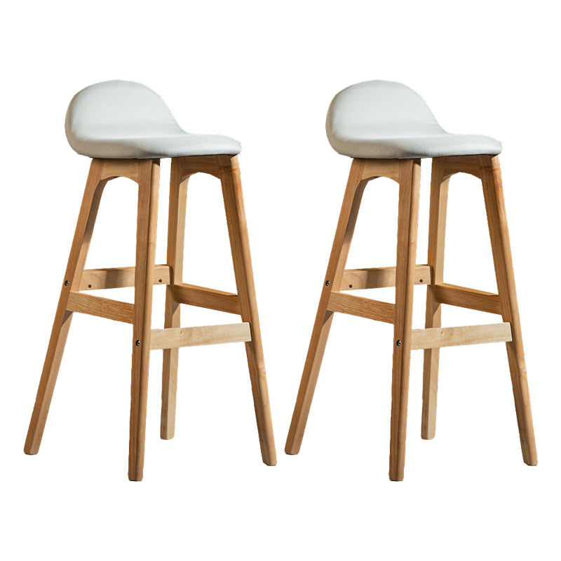 Contemporary 29-inch Upholstered Barstool Rubberwood Footrest Home Stool