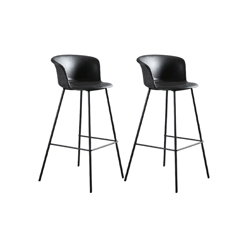 Modern Style Low Back Bar-stool PU Leather Bar Stool with Metal Legs