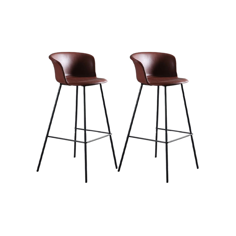 Modern Style Low Back Bar-stool PU Leather Bar Stool with Metal Legs