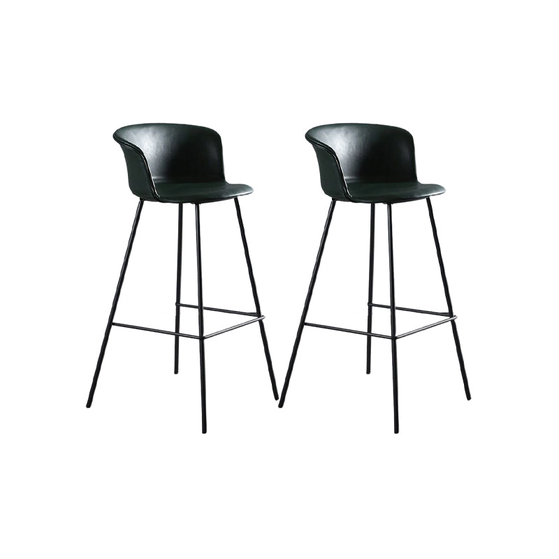 Modern Style Low Back Bar-stool PU Leather Bar Stool with Metal Legs