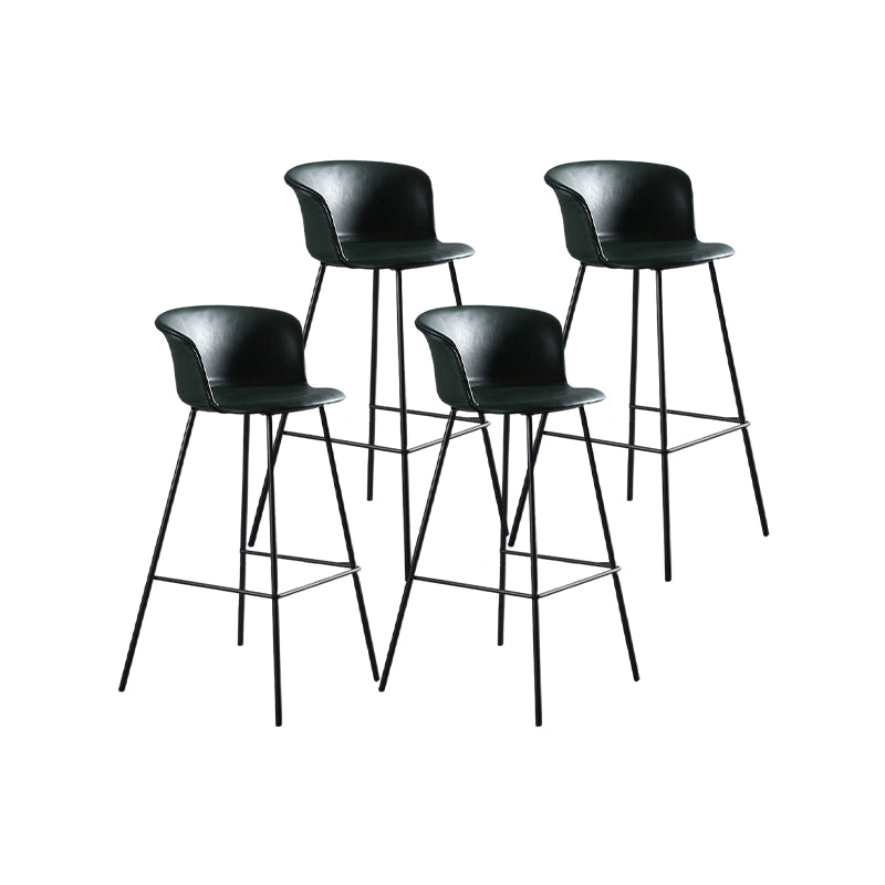 Modern Style Low Back Bar-stool PU Leather Bar Stool with Metal Legs