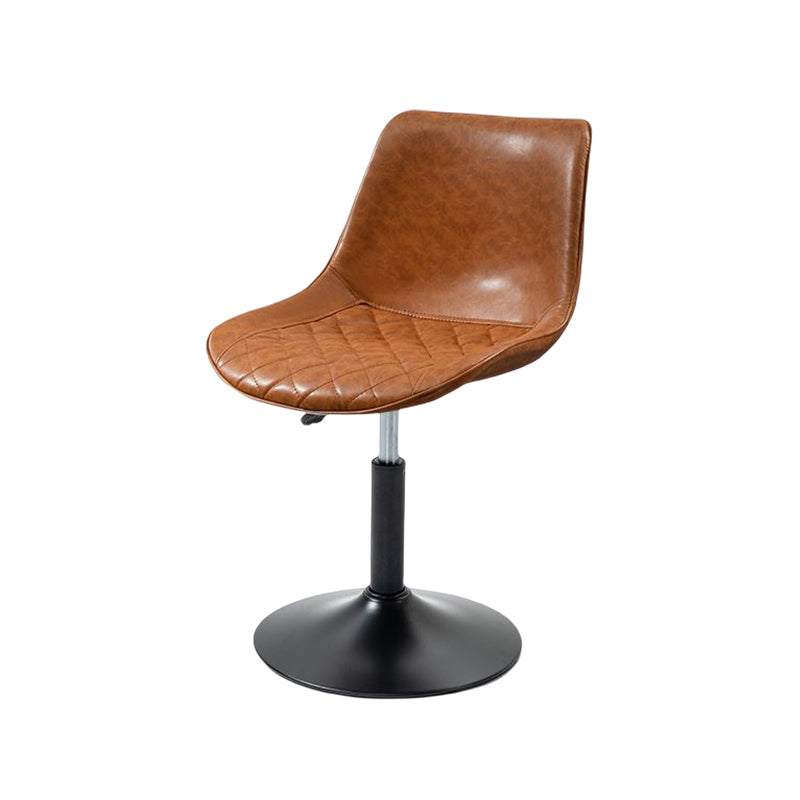 Industrial Bar and Counter Stool Adjustable Height Stool with Pedestal Base in Black