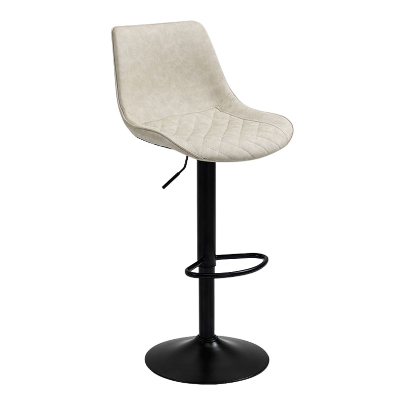 Industrial Bar and Counter Stool Adjustable Height Stool with Pedestal Base in Black