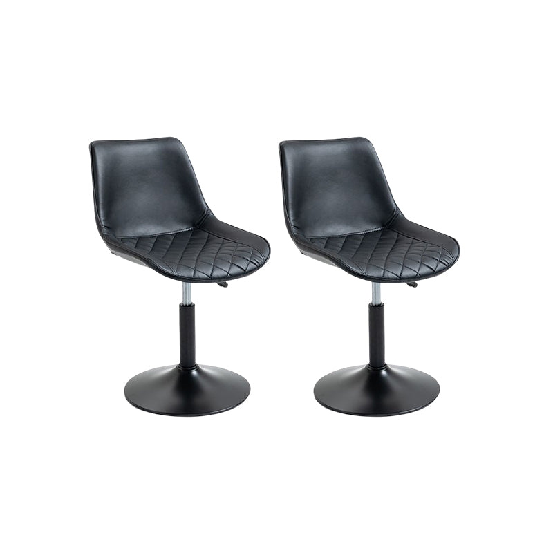 Industrial Bar and Counter Stool Adjustable Height Stool with Pedestal Base in Black