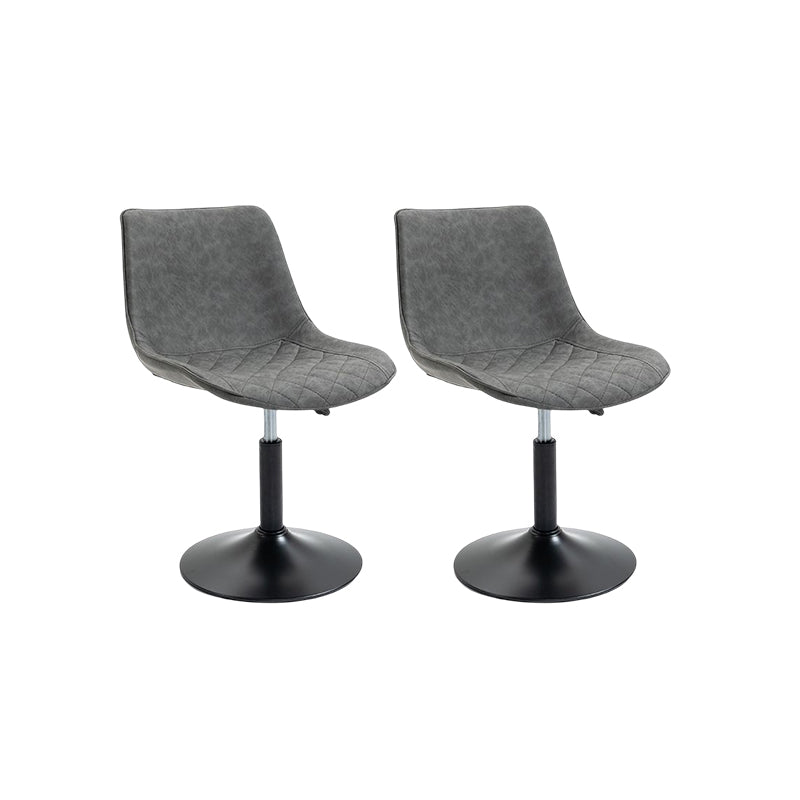 Industrial Bar and Counter Stool Adjustable Height Stool with Pedestal Base in Black