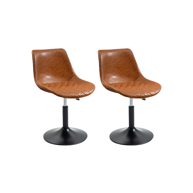 Industrial Bar and Counter Stool Adjustable Height Stool with Pedestal Base in Black