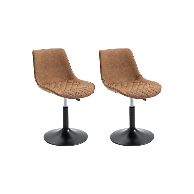 Industrial Bar and Counter Stool Adjustable Height Stool with Pedestal Base in Black