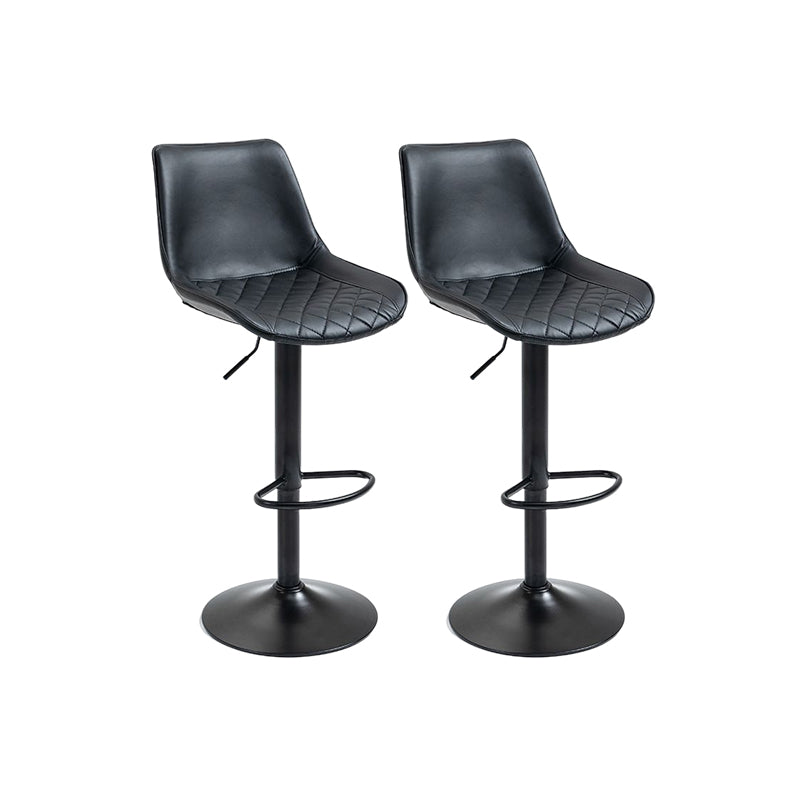 Industrial Bar and Counter Stool Adjustable Height Stool with Pedestal Base in Black