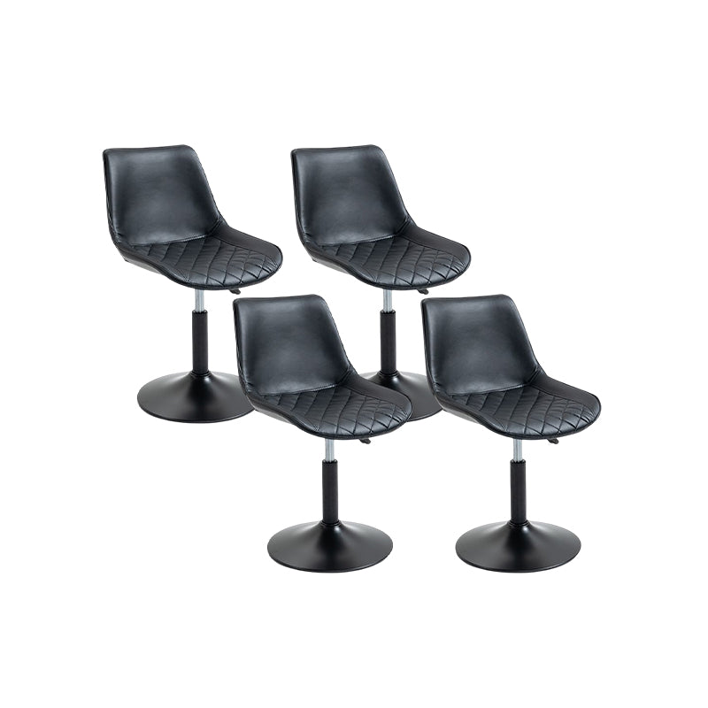 Industrial Bar and Counter Stool Adjustable Height Stool with Pedestal Base in Black