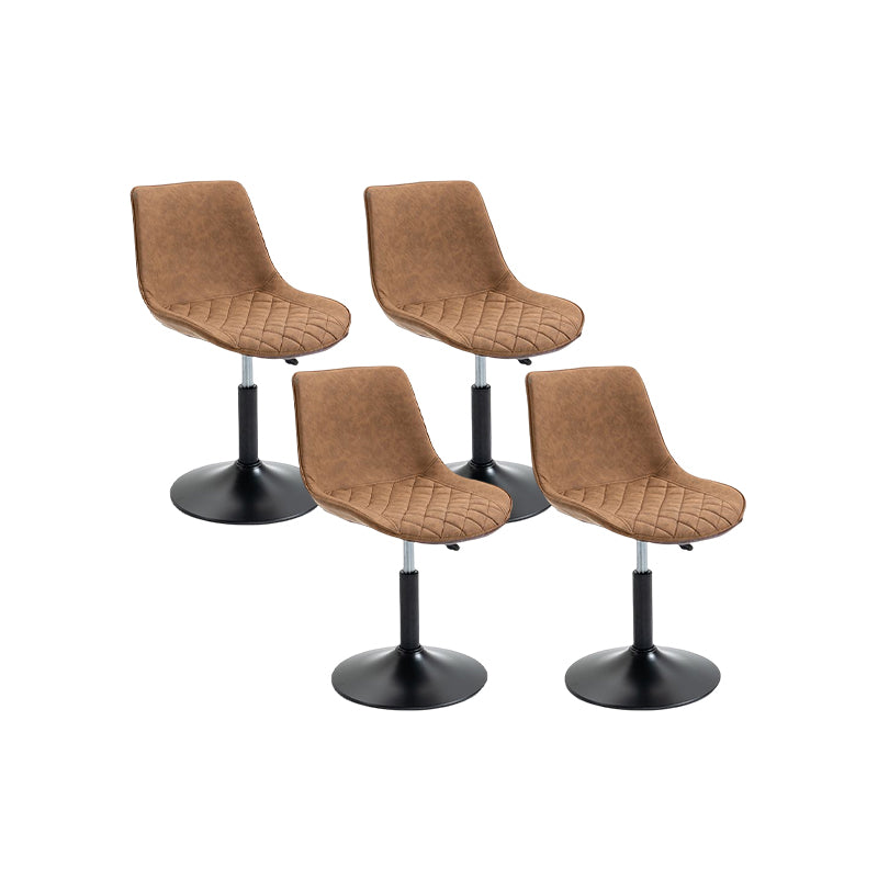 Industrial Bar and Counter Stool Adjustable Height Stool with Pedestal Base in Black