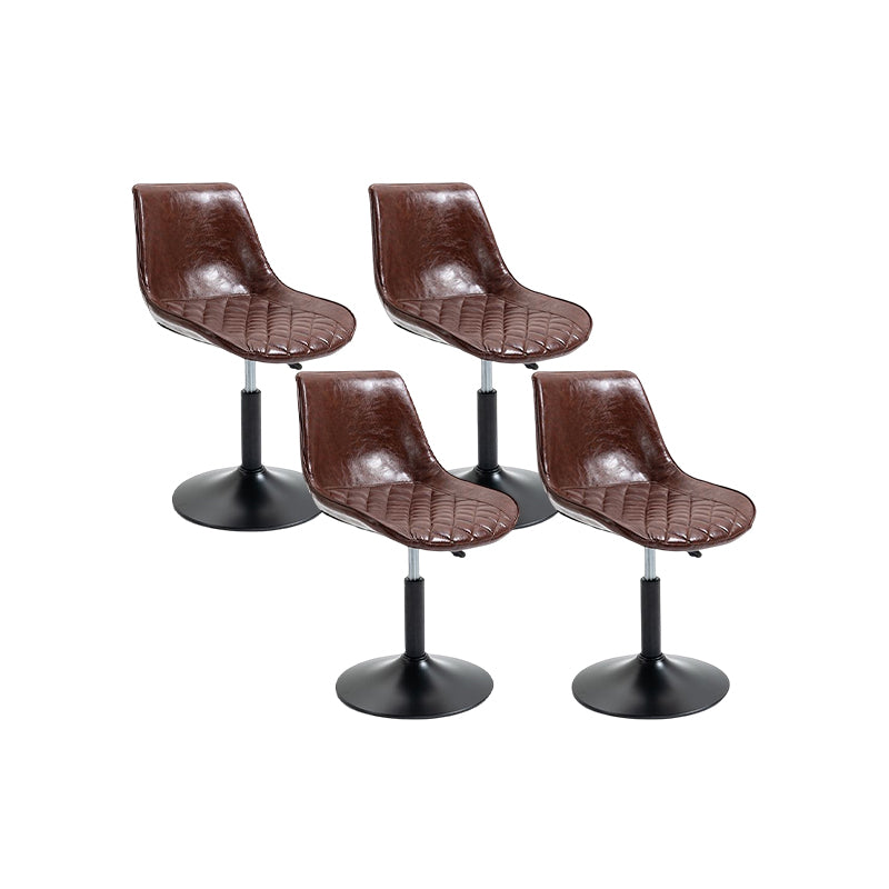 Industrial Bar and Counter Stool Adjustable Height Stool with Pedestal Base in Black