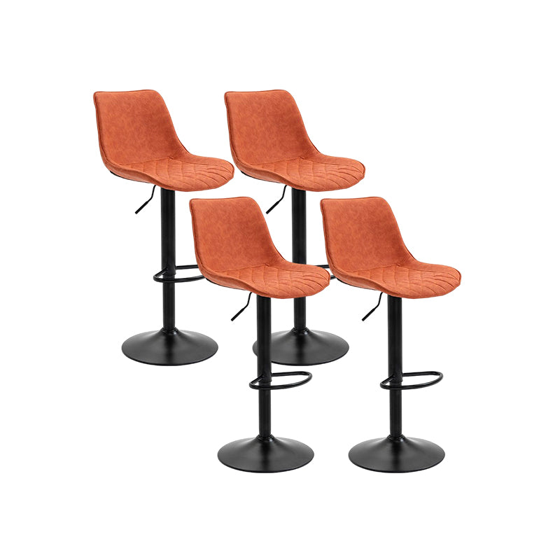 Industrial Bar and Counter Stool Adjustable Height Stool with Pedestal Base in Black