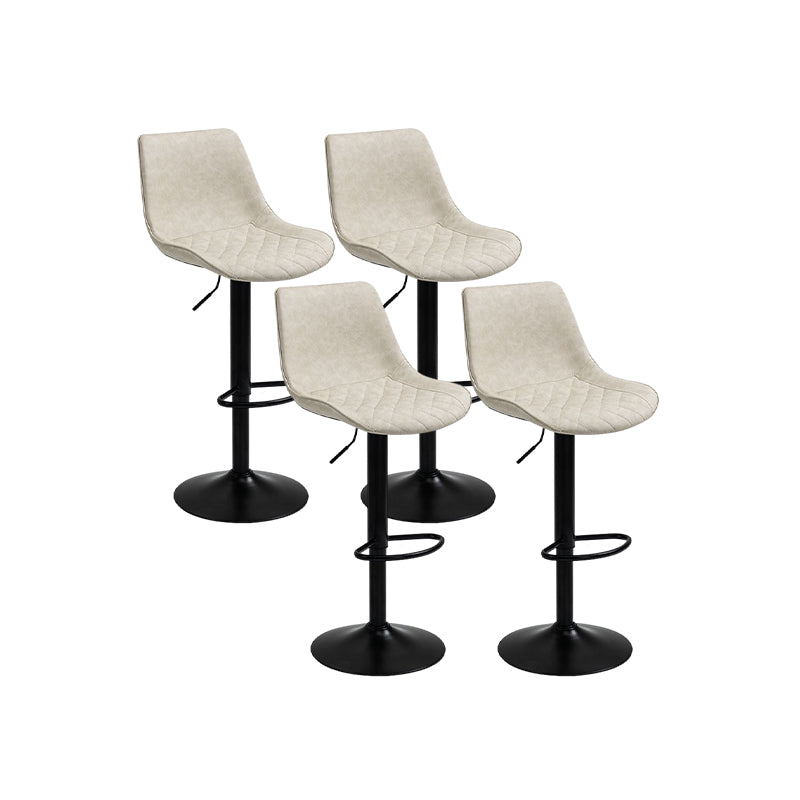 Industrial Bar and Counter Stool Adjustable Height Stool with Pedestal Base in Black