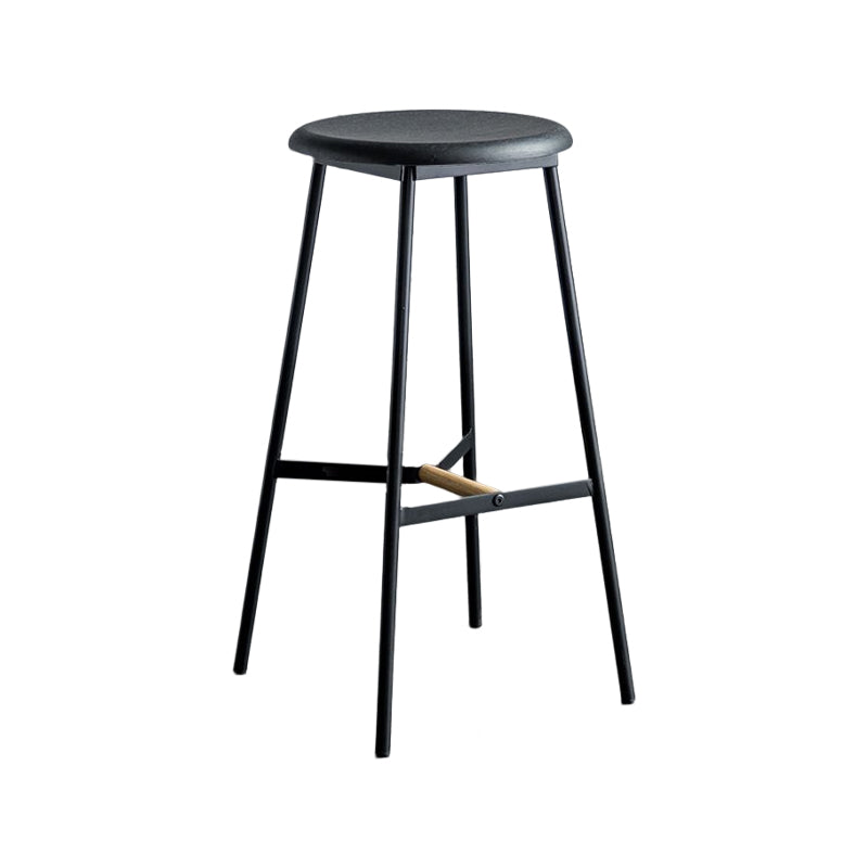 Industrial Backless Bar-stool PU Leather Bar Stool with Metal Legs