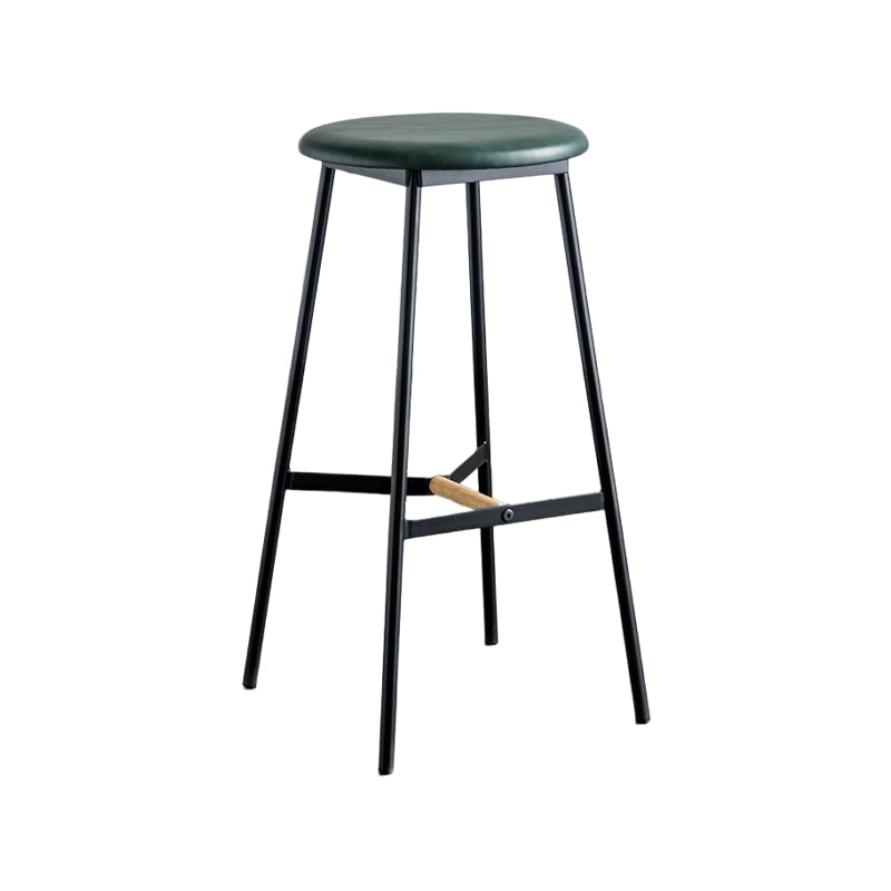 Industrial Backless Bar-stool PU Leather Bar Stool with Metal Legs