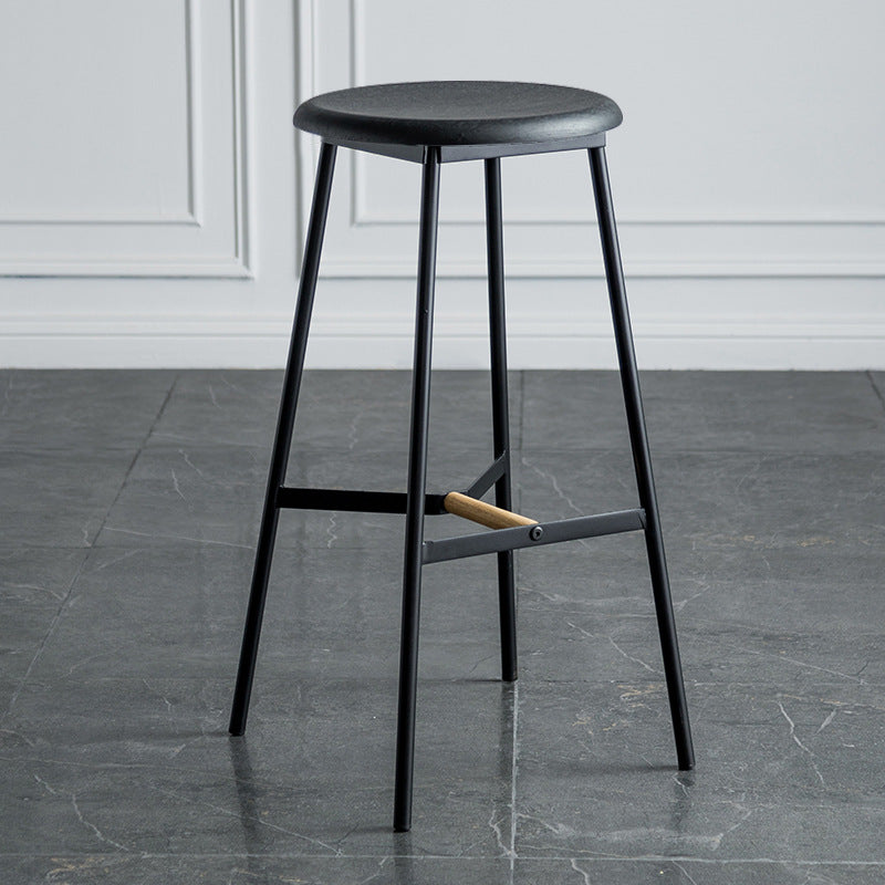 Industrial Backless Bar-stool PU Leather Bar Stool with Metal Legs