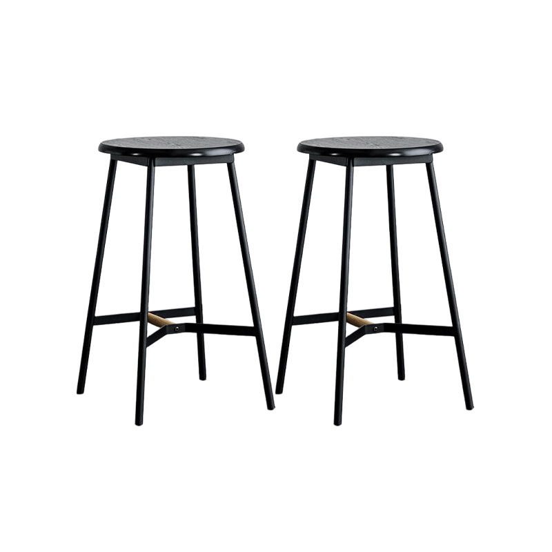 Industrial Backless Bar-stool PU Leather Bar Stool with Metal Legs