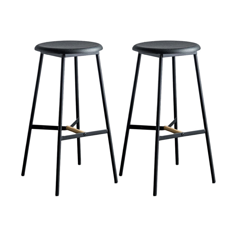 Industrial Backless Bar-stool PU Leather Bar Stool with Metal Legs