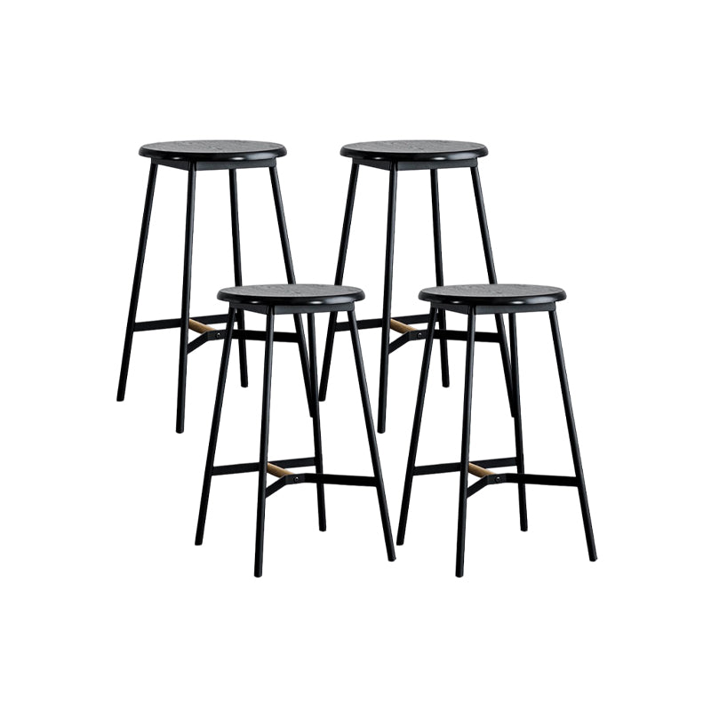 Industrial Backless Bar-stool PU Leather Bar Stool with Metal Legs