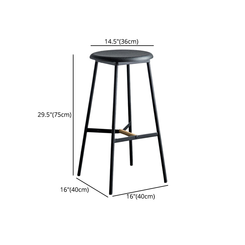 Industrial Backless Bar-stool PU Leather Bar Stool with Metal Legs