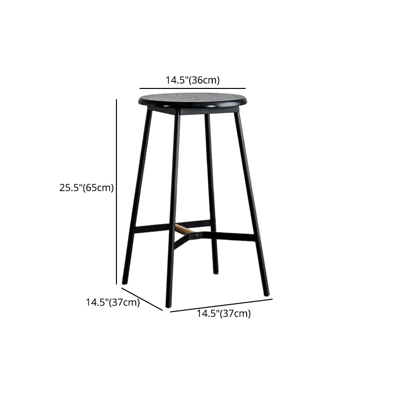 Industrial Backless Bar-stool PU Leather Bar Stool with Metal Legs