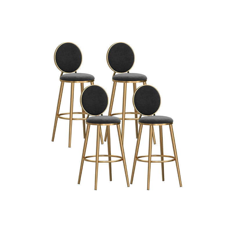 Nordic Style Bar-stool Round Counter Bar Stool with Metal Legs