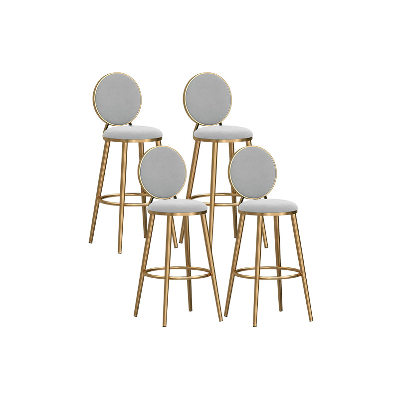 Nordic Style Bar-stool Round Counter Bar Stool with Metal Legs