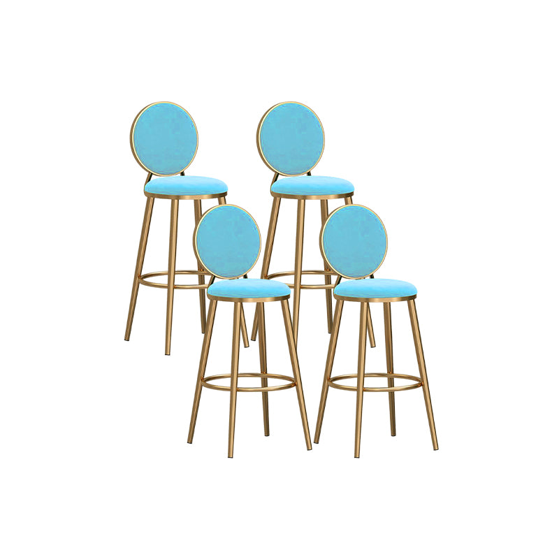 Nordic Style Bar-stool Round Counter Bar Stool with Metal Legs