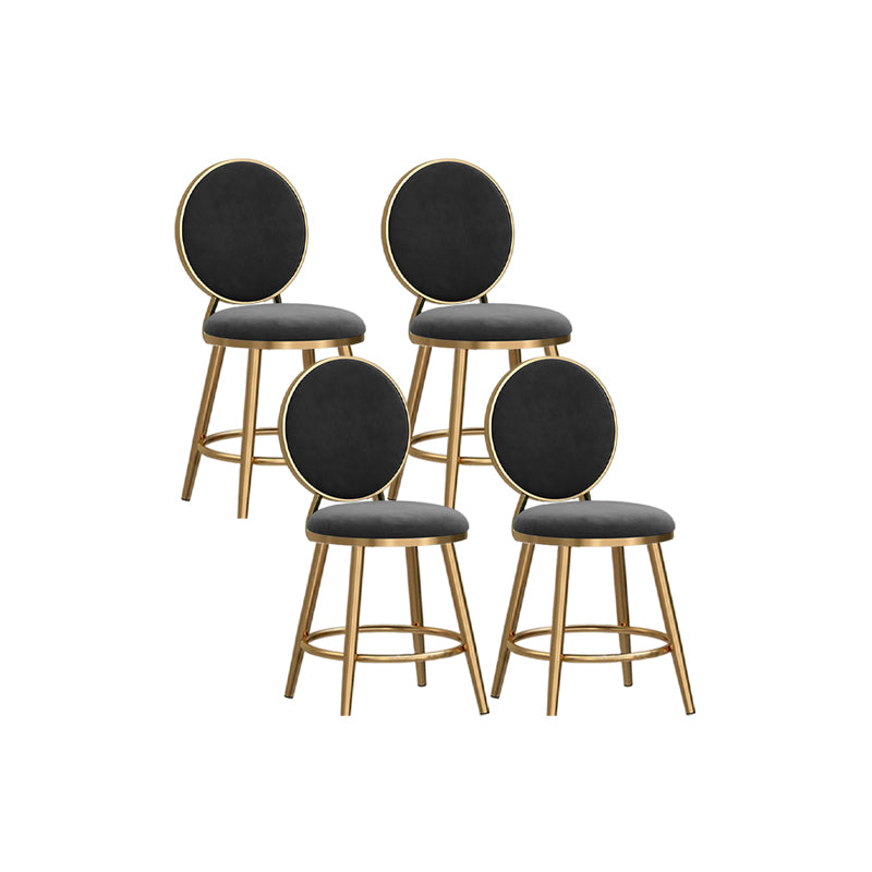 Nordic Style Bar-stool Round Counter Bar Stool with Metal Legs