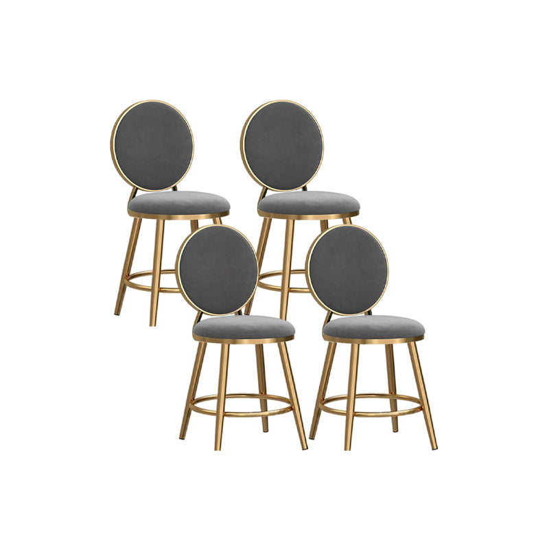 Nordic Style Bar-stool Round Counter Bar Stool with Metal Legs