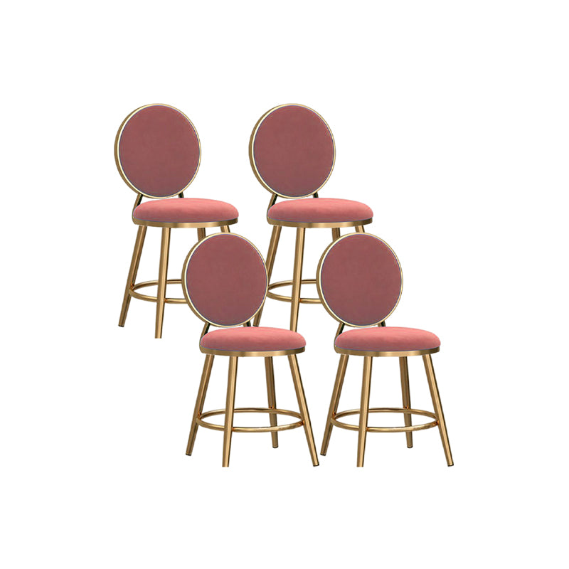 Nordic Style Bar-stool Round Counter Bar Stool with Metal Legs