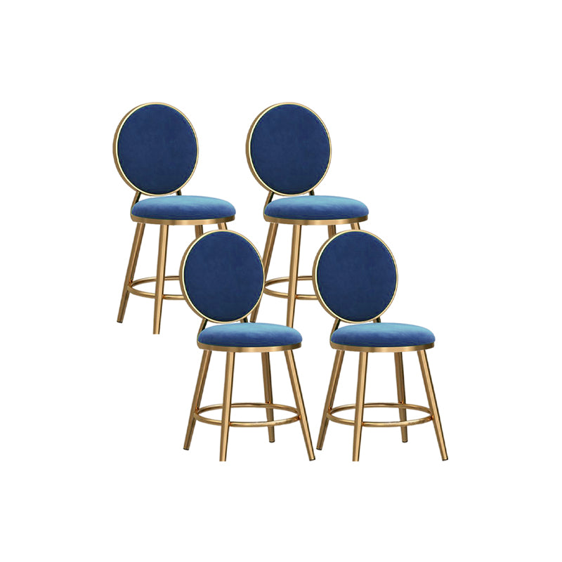 Nordic Style Bar-stool Round Counter Bar Stool with Metal Legs