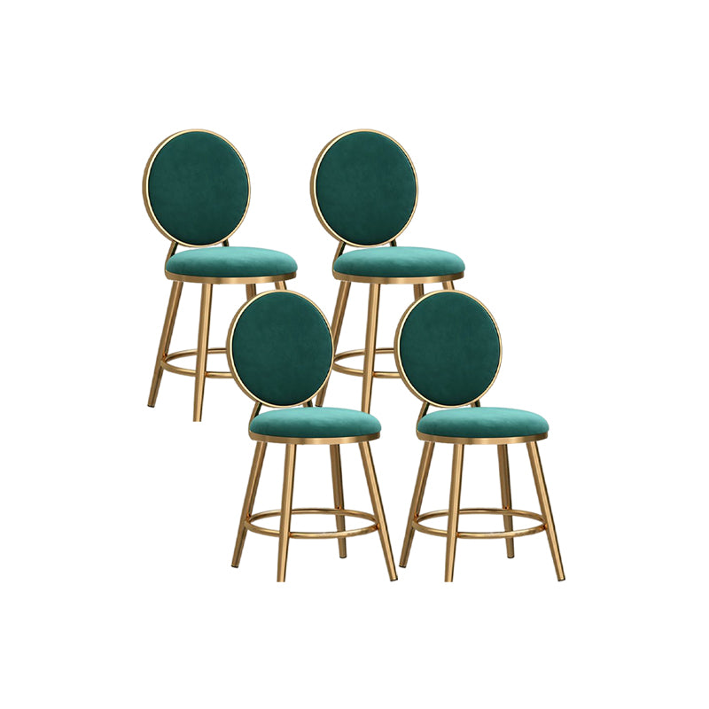 Nordic Style Bar-stool Round Counter Bar Stool with Metal Legs