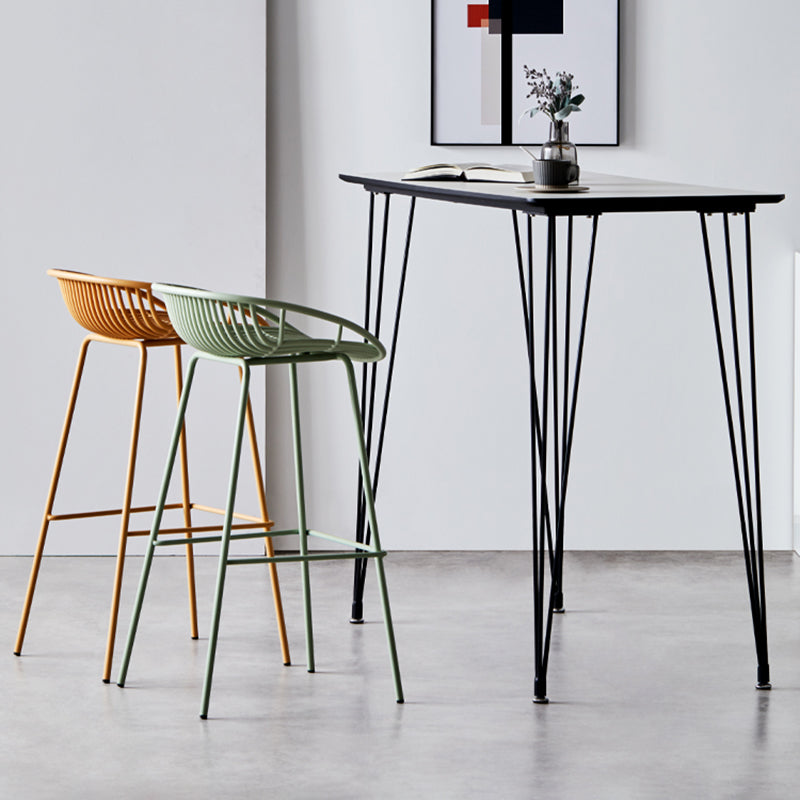 Contemporary Metal Bar Stool Bucket Counter Bar Stool with Metal Legs