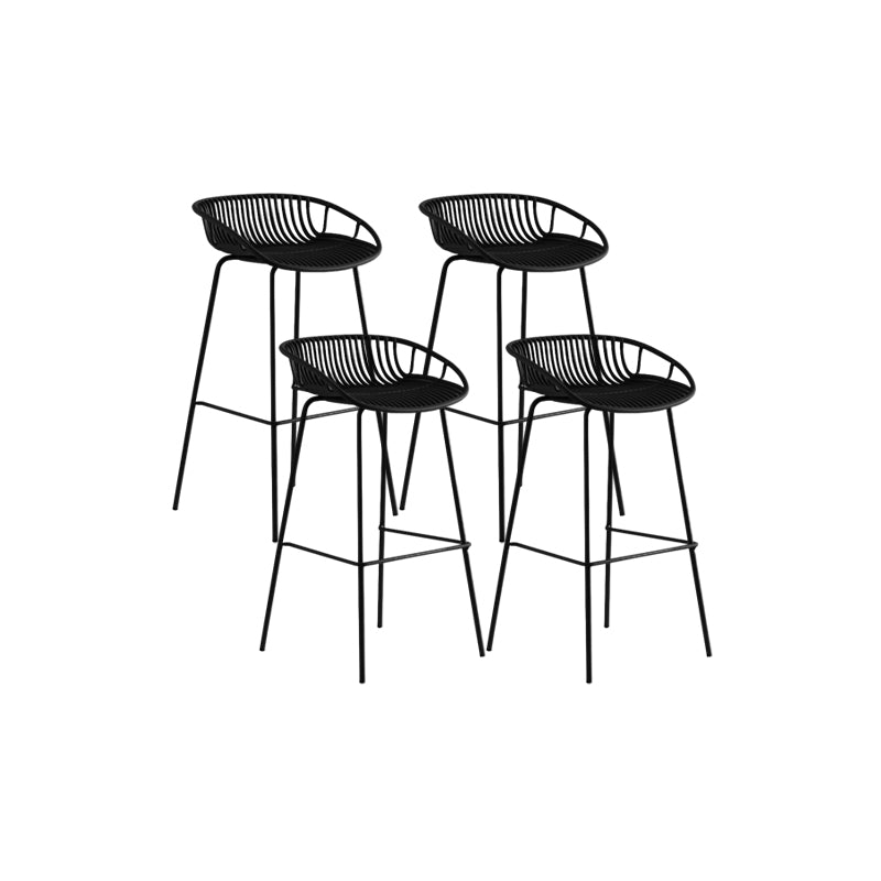 Contemporary Metal Bar Stool Bucket Counter Bar Stool with Metal Legs