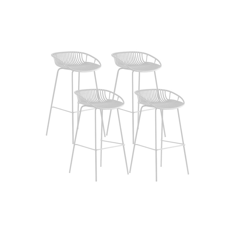 Contemporary Metal Bar Stool Bucket Counter Bar Stool with Metal Legs