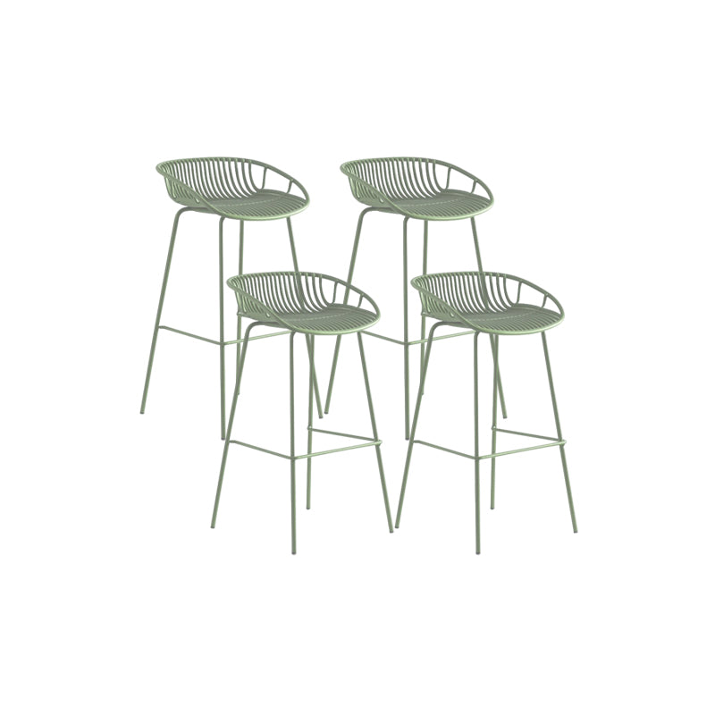 Contemporary Metal Bar Stool Bucket Counter Bar Stool with Metal Legs