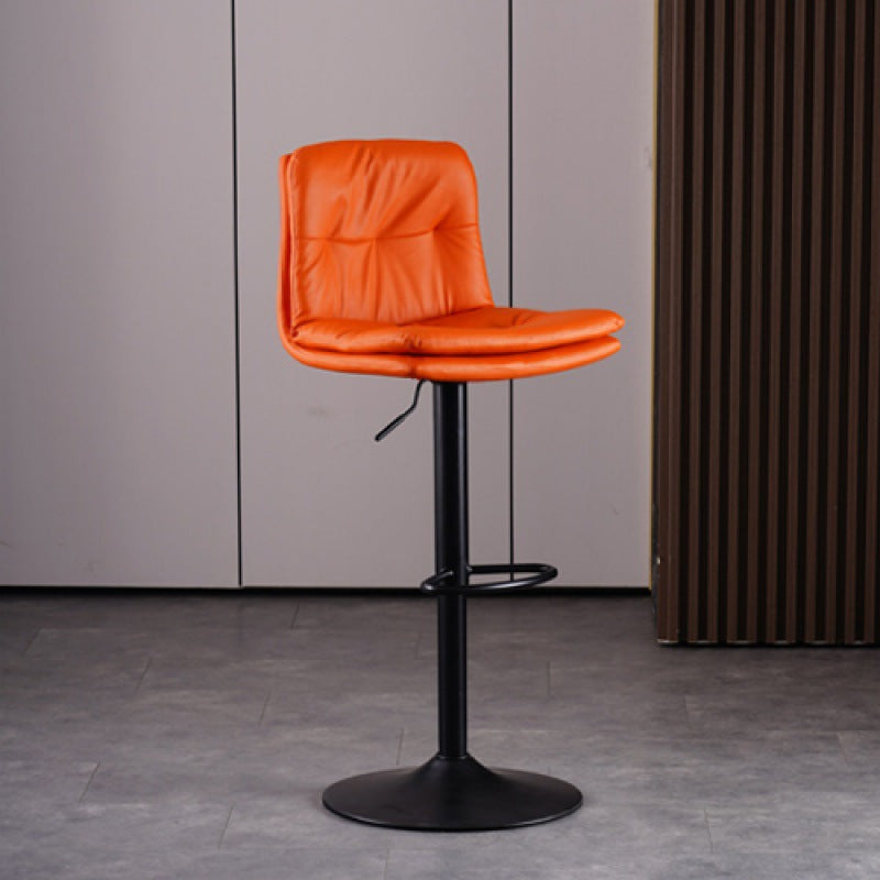 Contemporary Liftable Bar-stool PU Leather Bar Stool with Metal Legs