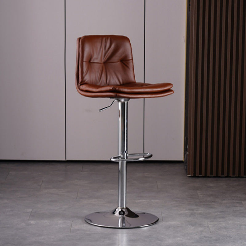 Contemporary Liftable Bar-stool PU Leather Bar Stool with Metal Legs
