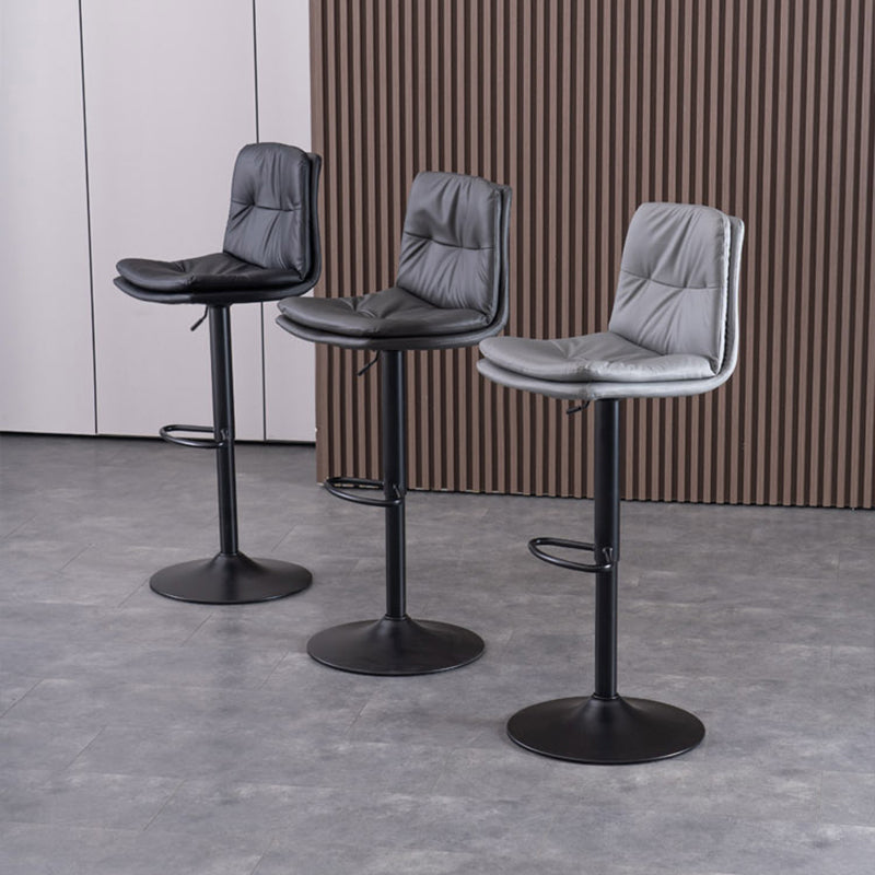 Contemporary Liftable Bar-stool PU Leather Bar Stool with Metal Legs