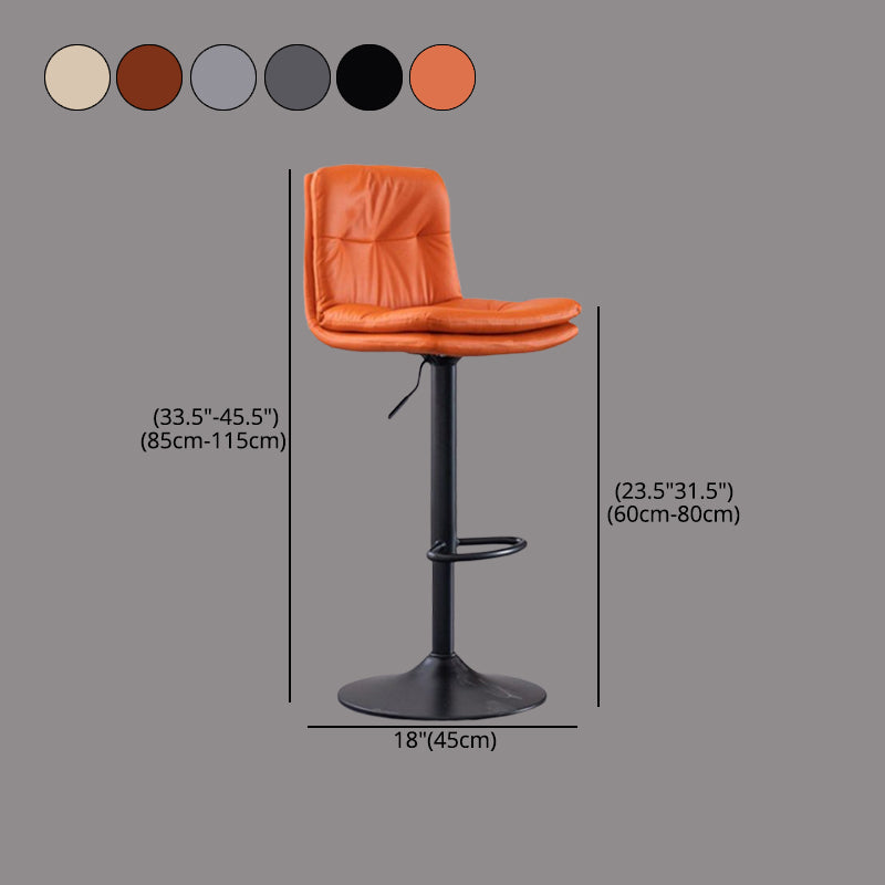 Contemporary Liftable Bar-stool PU Leather Bar Stool with Metal Legs