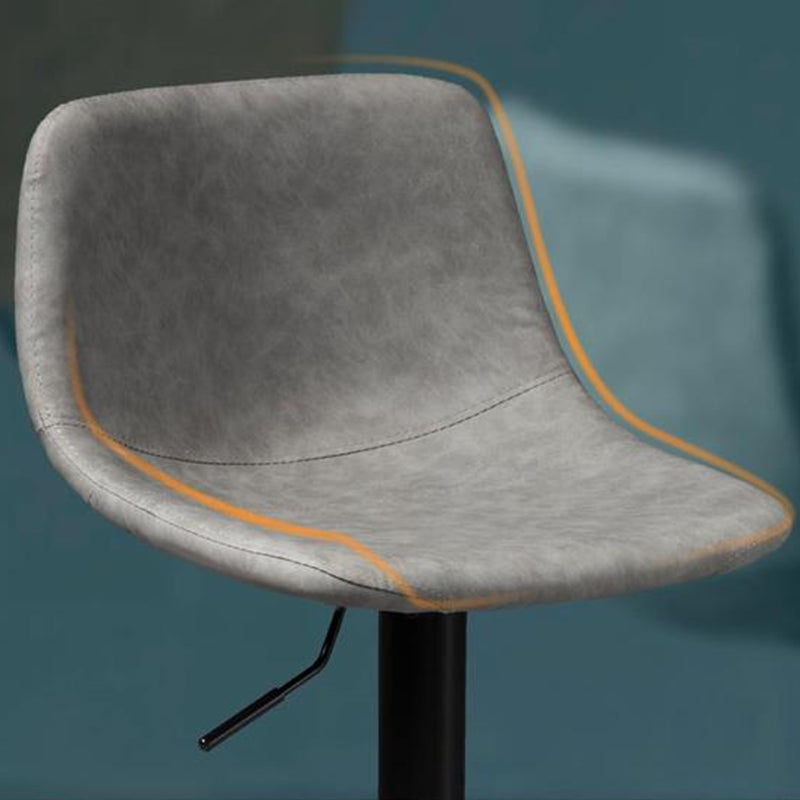 Contemporary Liftable Bar-stool Low Back Bar Stool with Metal Legs