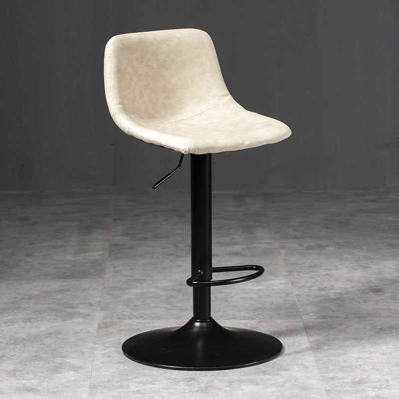 Contemporary Liftable Bar-stool Low Back Bar Stool with Metal Legs