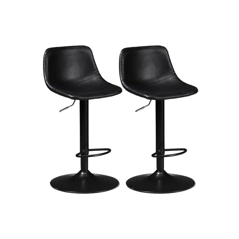 Contemporary Liftable Bar-stool Low Back Bar Stool with Metal Legs